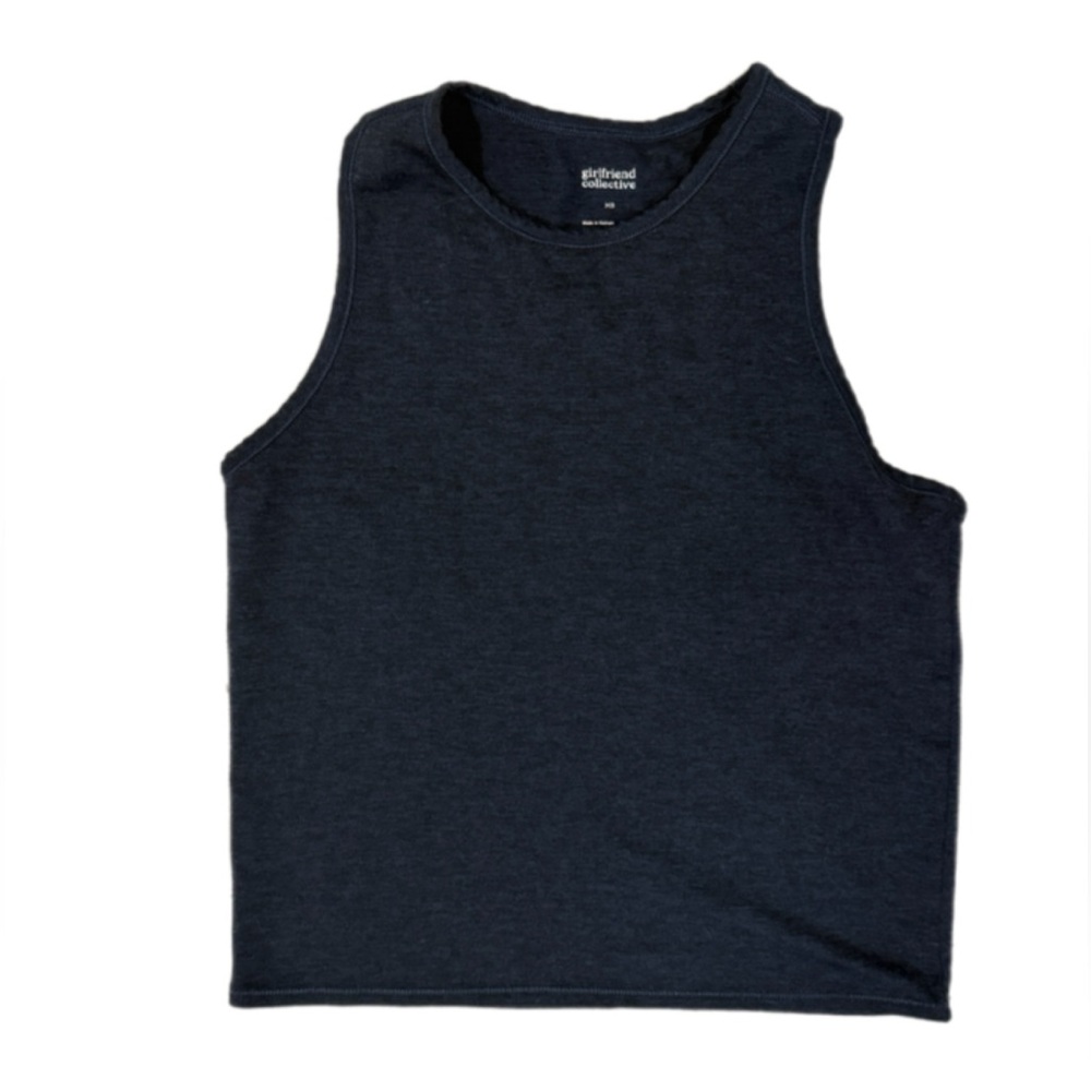 Girlfriend Collective Workout Crop Tank Navy XS